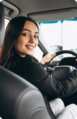 Female driving instructor